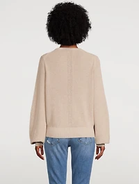 Blouson-Sleeve Crewneck Sweater