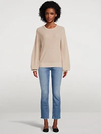 Blouson-Sleeve Crewneck Sweater