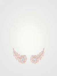 Small Plume De Paon Gold Ear Clips With Diamonds