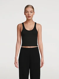 Ribbed Cotton Cropped Tank Top