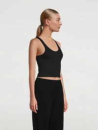 Ribbed Cotton Cropped Tank Top