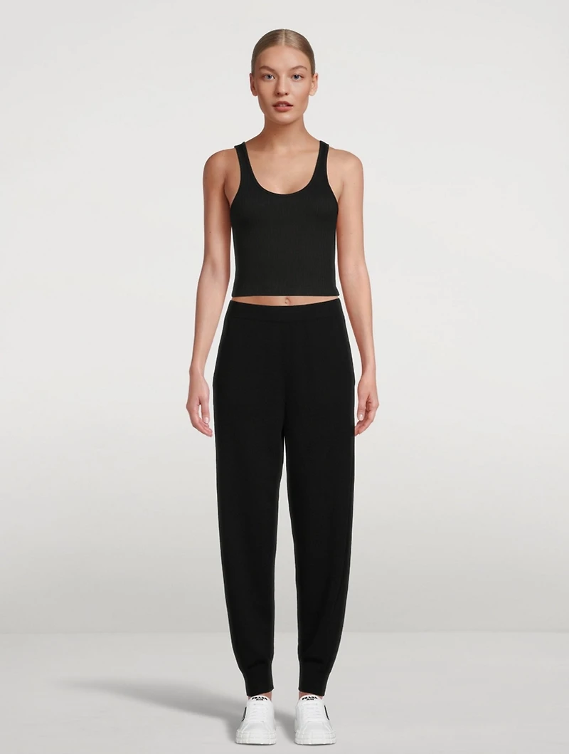 Ribbed Cotton Cropped Tank Top