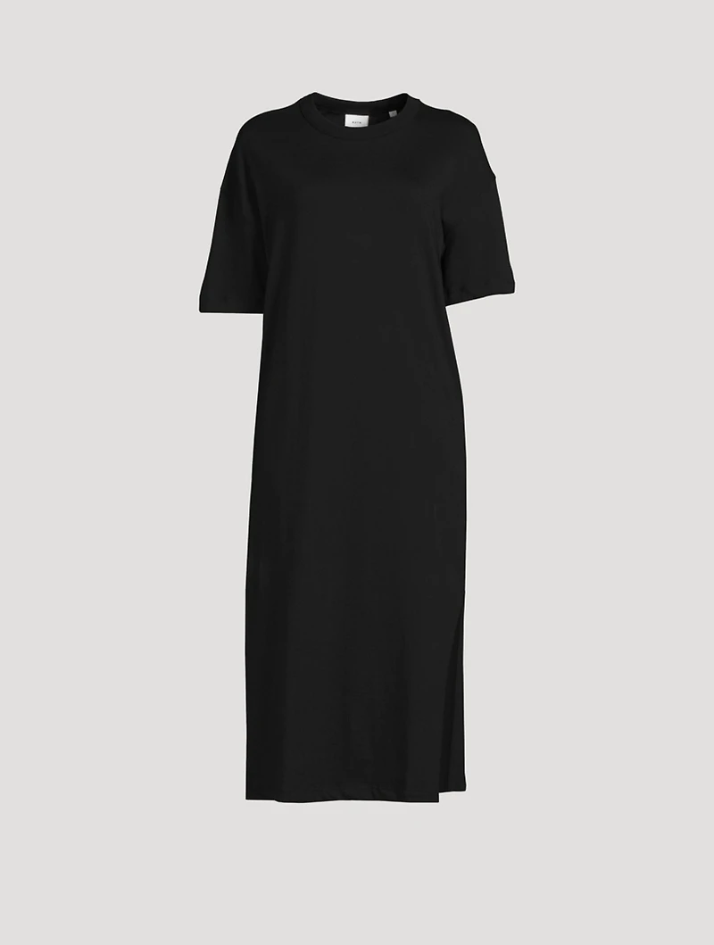 Cotton Slit T-Shirt Dress