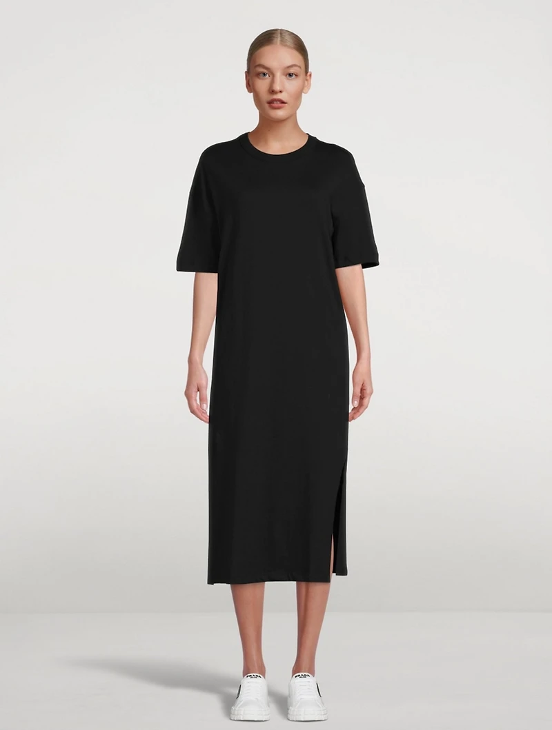Cotton Slit T-Shirt Dress