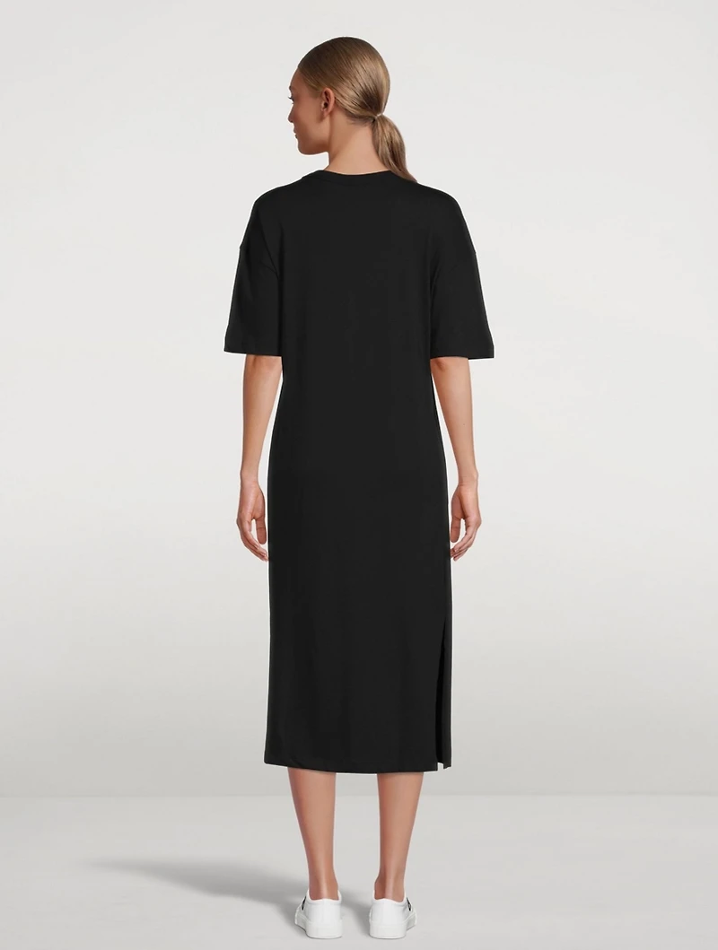 Cotton Slit T-Shirt Dress
