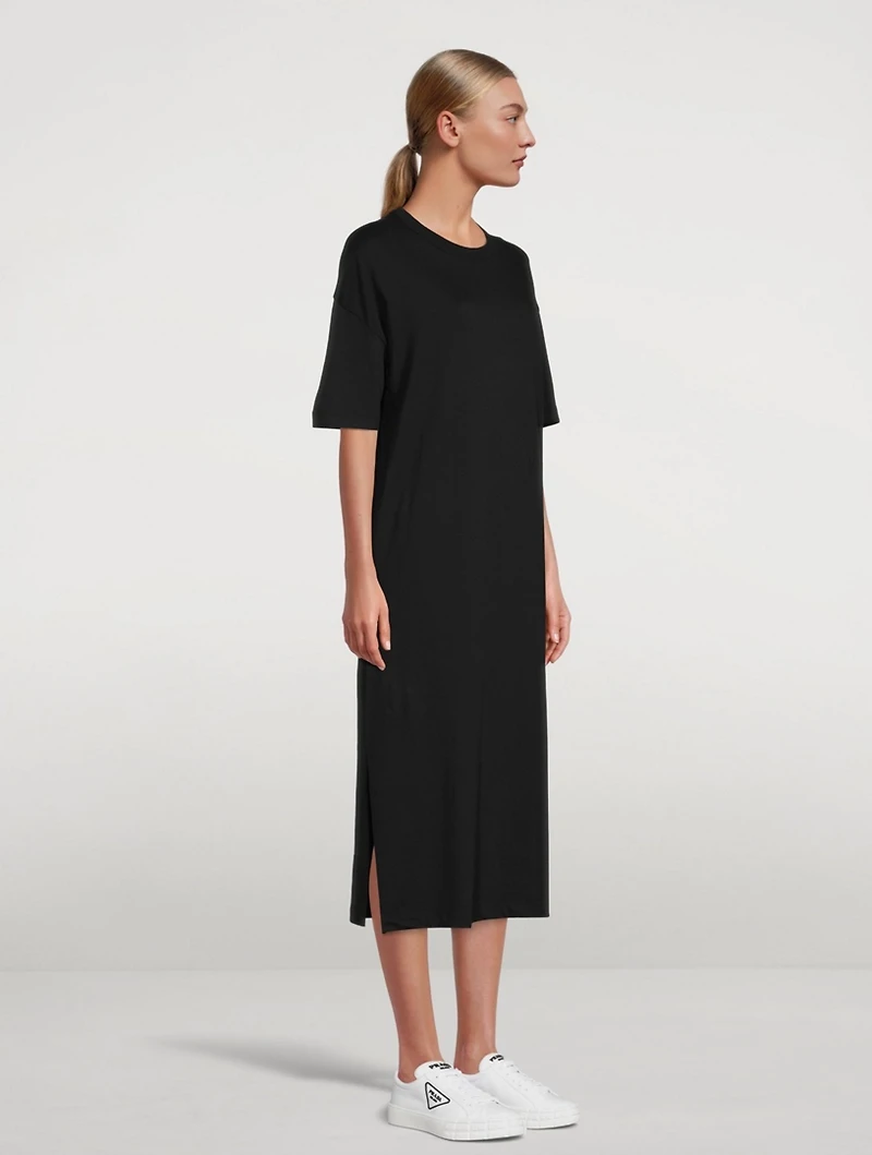 Cotton Slit T-Shirt Dress