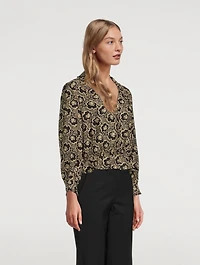 Gwen Long-Sleeve Crop Top Floral Print