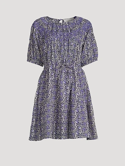 Iris Puff-Sleeve Dress Floral Print