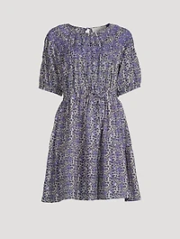 Iris Puff-Sleeve Dress Floral Print