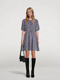 Iris Puff-Sleeve Dress Floral Print