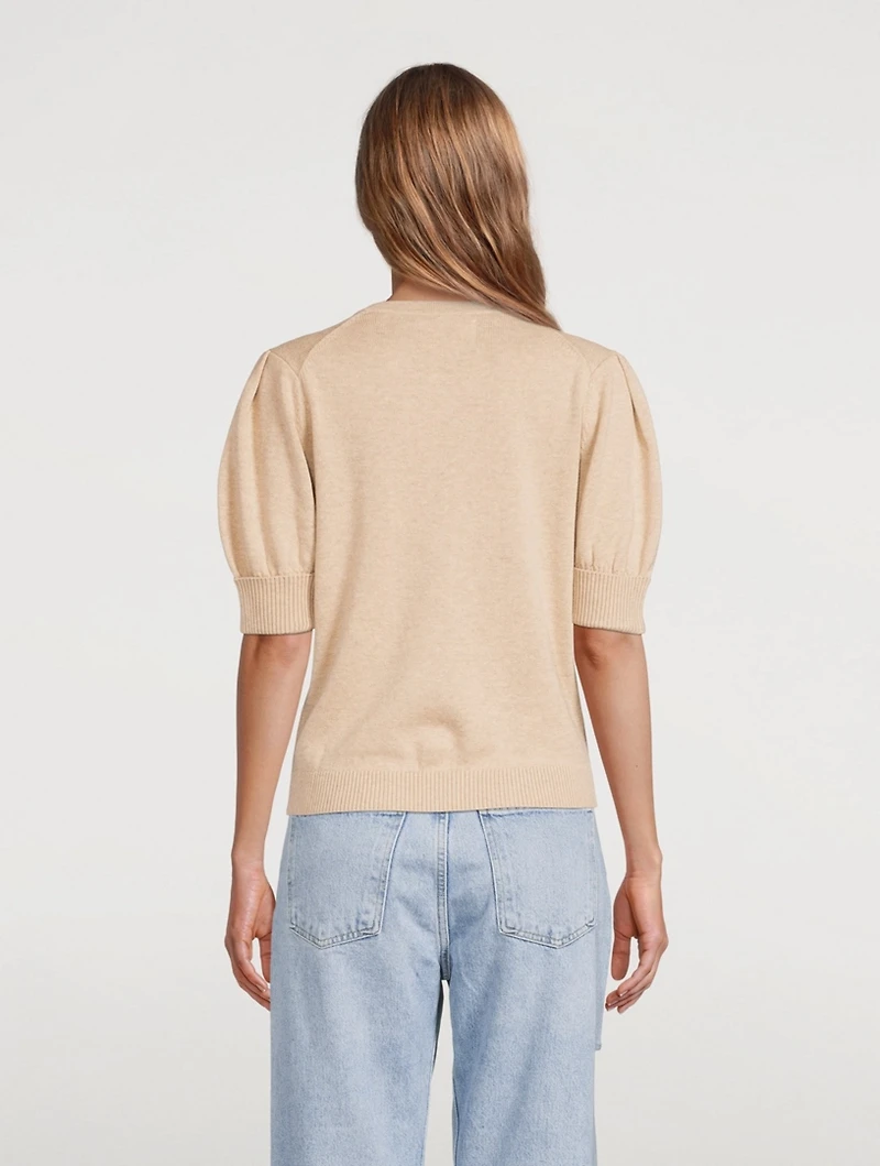 Mathis Wool And Cotton Short-Sleeve Sweater