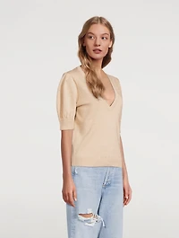 Mathis Wool And Cotton Short-Sleeve Sweater