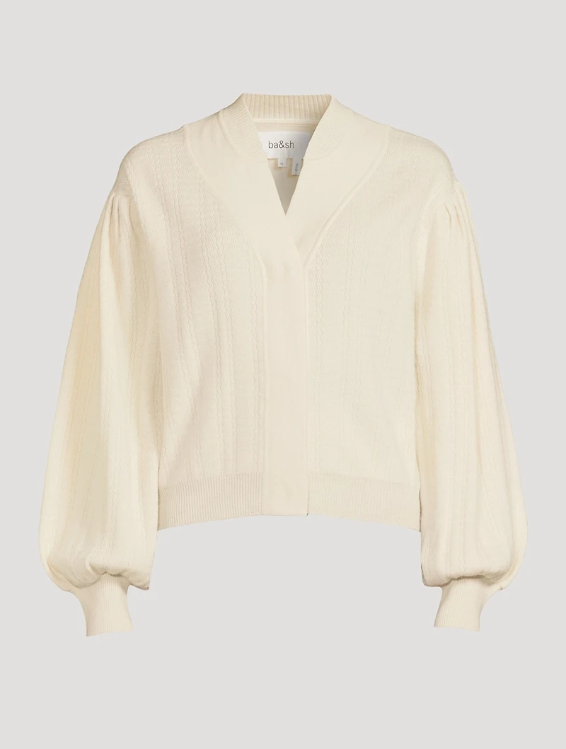 Damian Puff-Sleeve Cardigan