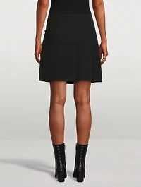 Kara Button-Trimmed Mini Skirt