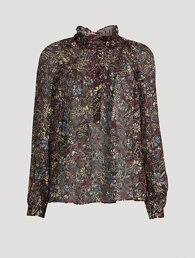 Gaelle Ruffle Blouse Floral Print