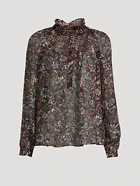 Gaelle Ruffle Blouse Floral Print