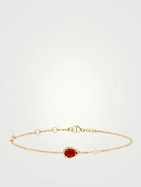 Small Serpent Bohème Gold Bracelet With Carnelian And Diamond