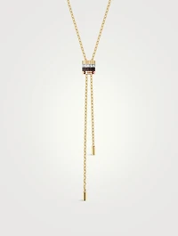 Small Quatre Classique Gold Tie Necklace With PVD And Diamonds
