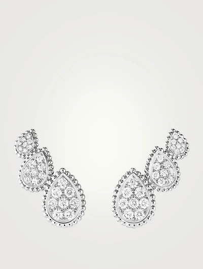 Serpent Bohème Three Motif White Gold Stud Earrings With Diamonds