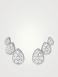 Serpent Bohème Three Motif White Gold Stud Earrings With Diamonds
