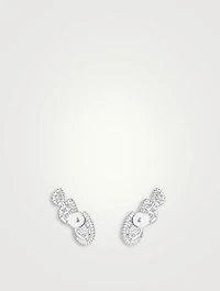 Serpent Bohème Three Motif White Gold Stud Earrings With Diamonds