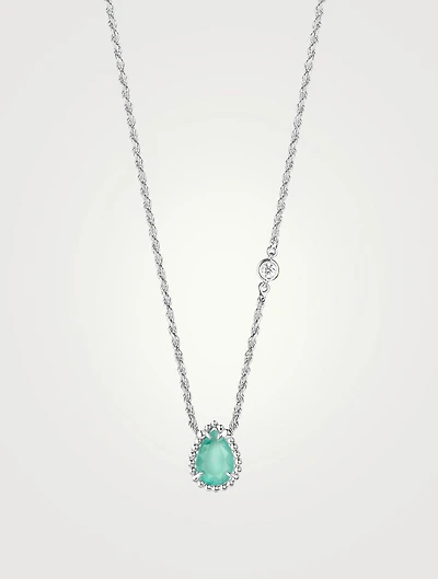 XS Serpent Bohème White Gold Pendant Necklace With Aquaprase And Diamond