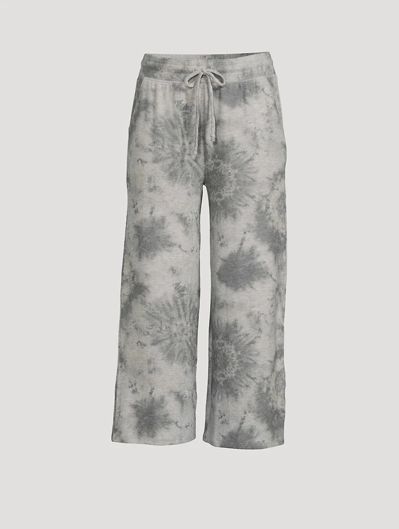 Wide-Leg Cropped Sweatpants