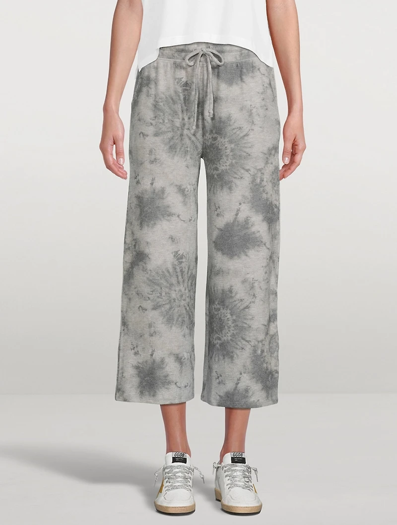 Wide-Leg Cropped Sweatpants
