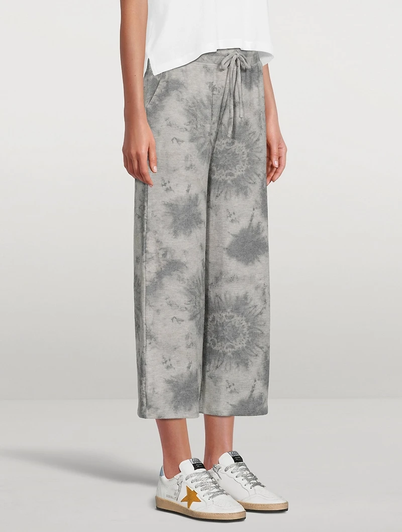 Wide-Leg Cropped Sweatpants