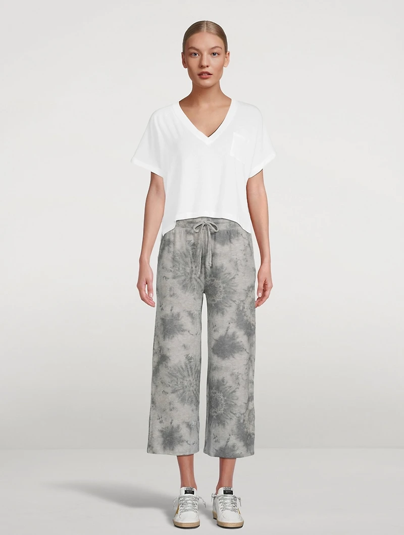 Wide-Leg Cropped Sweatpants