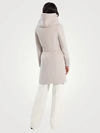 Alpaca Wool Midi Wrap Coat with Hood
