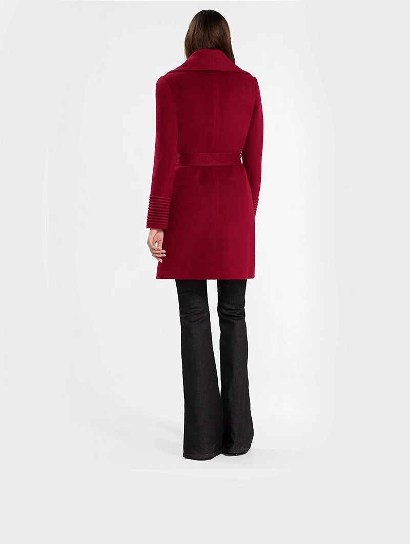 Alpaca Shawl-Collar Midi Wrap Coat