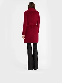 Alpaca Shawl-Collar Midi Wrap Coat