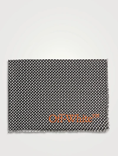 Wool And Silk Scarf In Pied De Poule Print