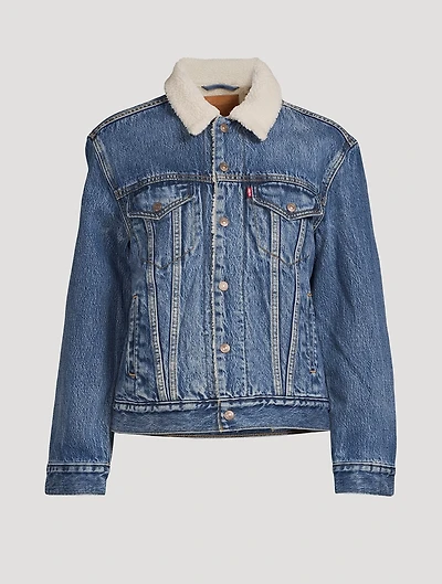 Ex-Boyfriend Sherpa Denim Trucker Jacket
