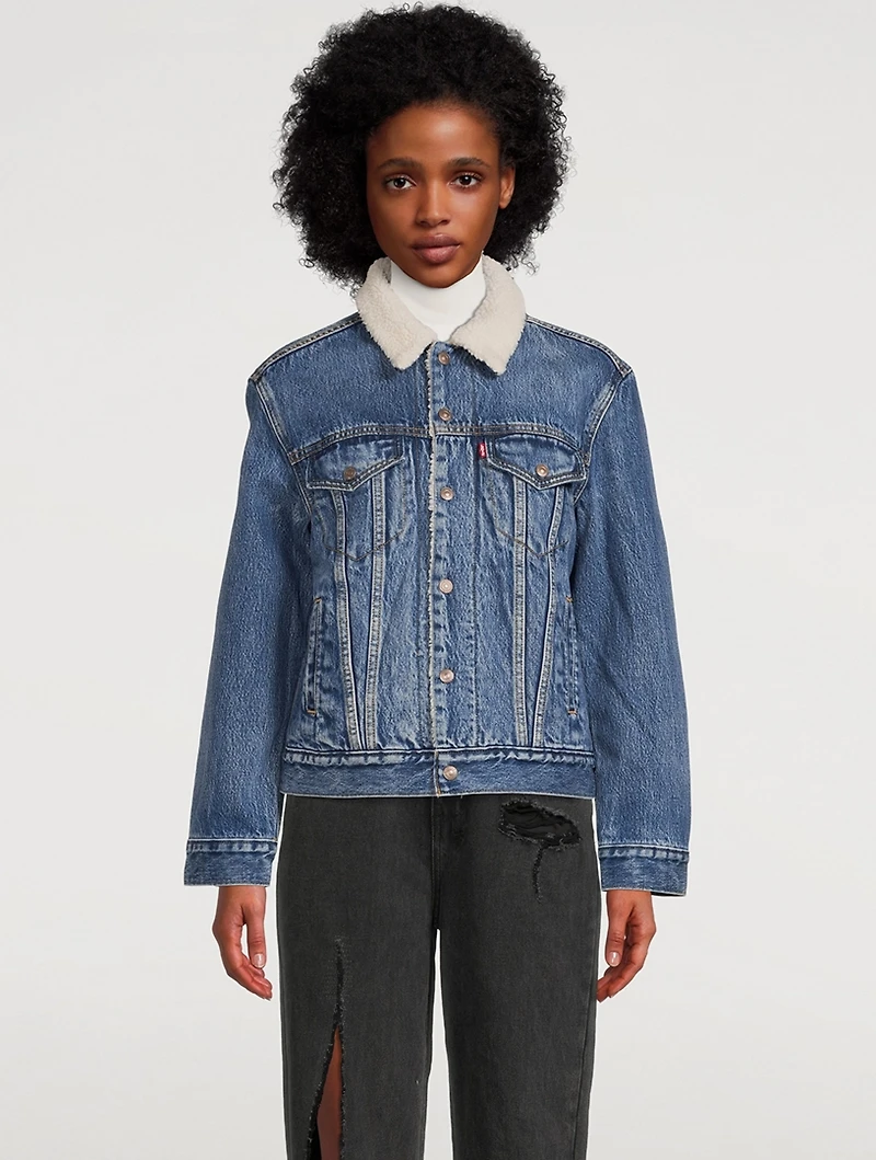 Ex-Boyfriend Sherpa Denim Trucker Jacket