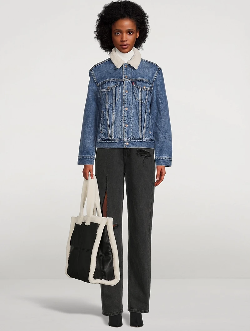 Ex-Boyfriend Sherpa Denim Trucker Jacket