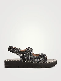 Zoe Lift Tweed Sandals
