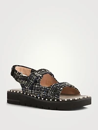 Zoe Lift Tweed Sandals