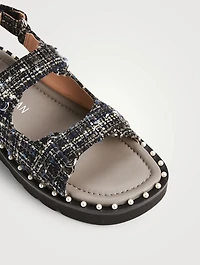 Zoe Lift Tweed Sandals