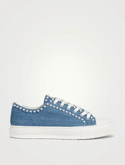 Ollie Denim Sneakers With Pearls