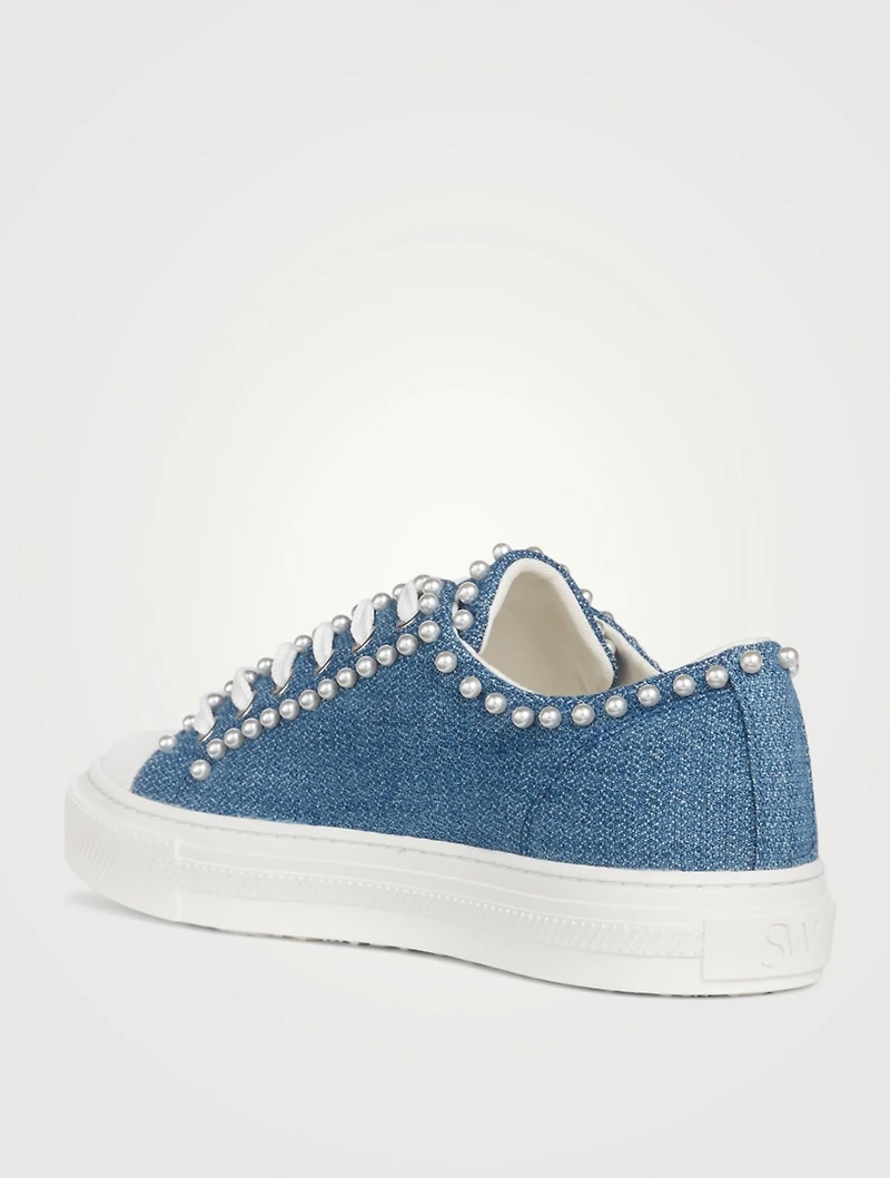 Ollie Denim Sneakers With Pearls