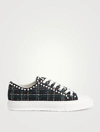 Ollie Tweed Sneakers With Pearls