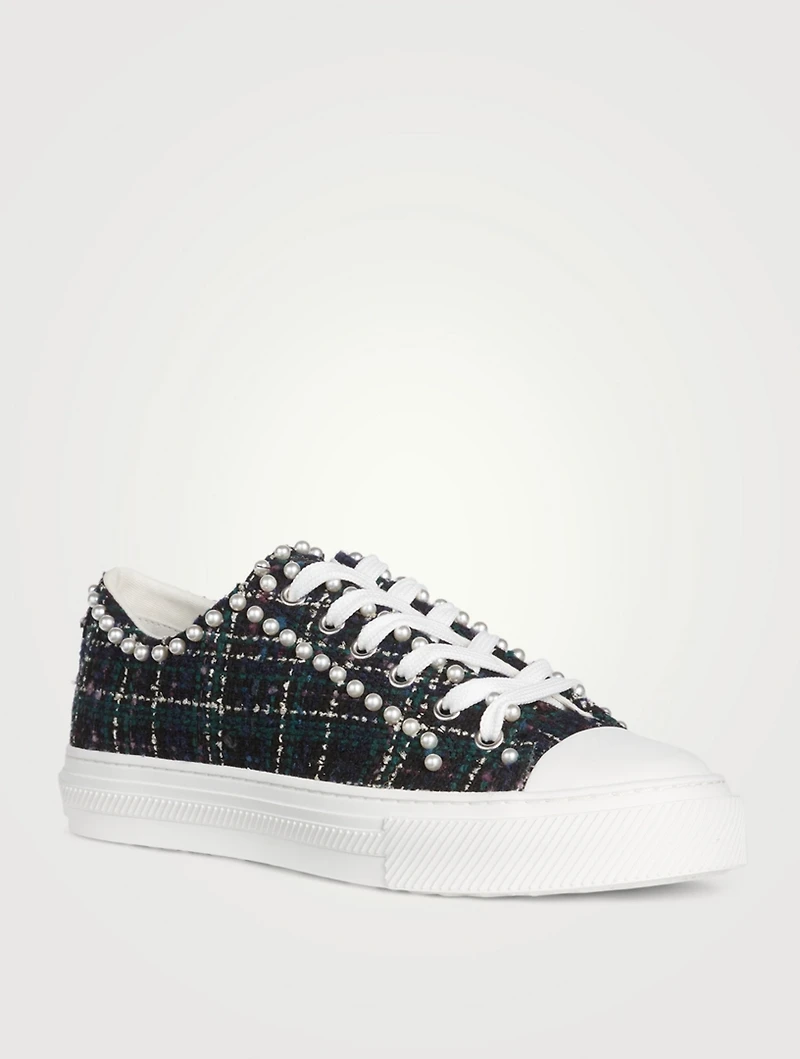 Ollie Tweed Sneakers With Pearls