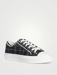 Ollie Tweed Sneakers With Pearls