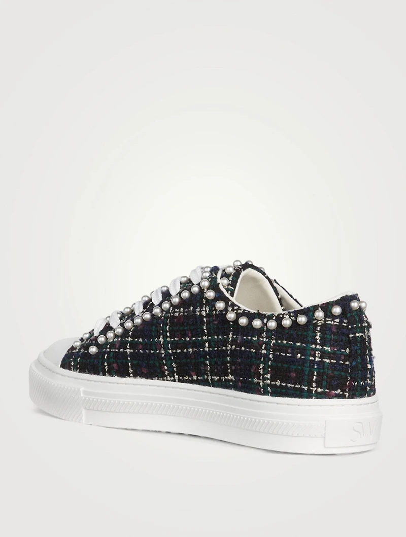 Ollie Tweed Sneakers With Pearls