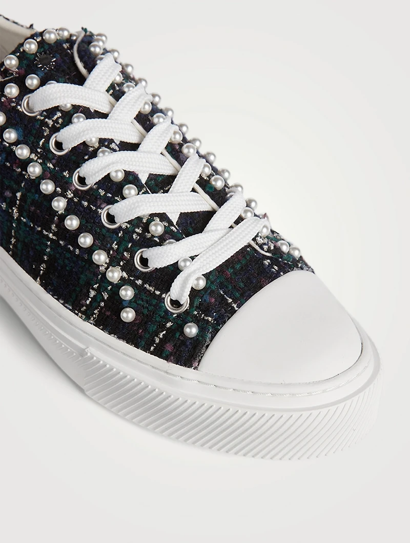 Ollie Tweed Sneakers With Pearls