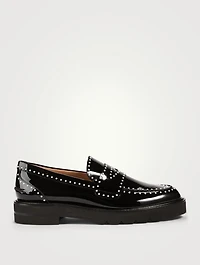 Parker Lift Patent Leather Loafers With Pearls