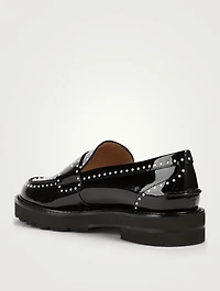 Parker Lift Patent Leather Loafers With Pearls