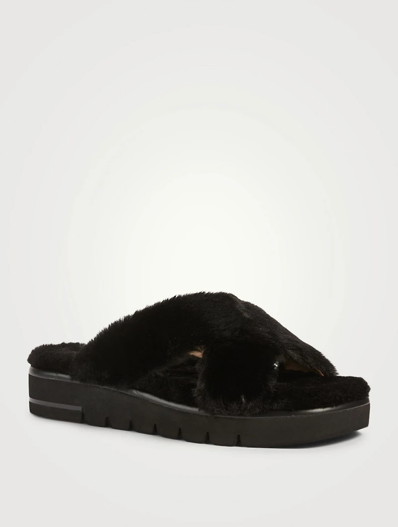 Roza Lift Chill Faux Fur Slide Sandals